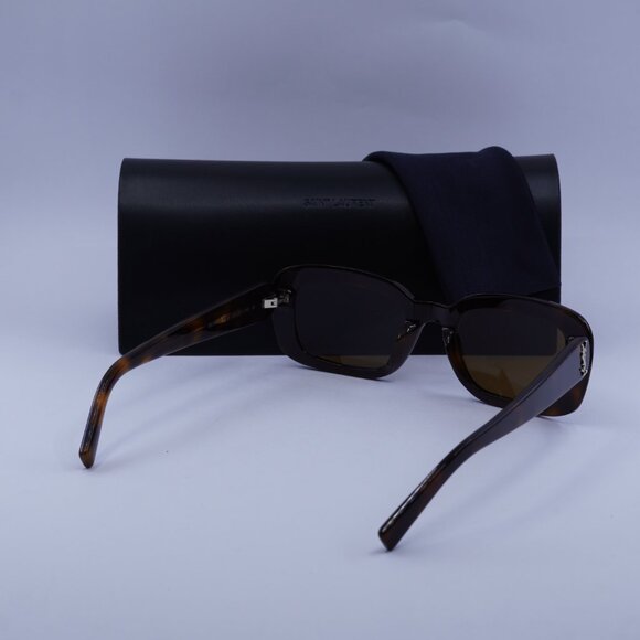 Saint Laurent SLM130 004 Rectangle Sunglasses - Havana/Nicotine - Picture 10 of 11